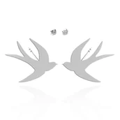 Kolczyki - Kolczyki JASKÓŁKI srebro pozłacane - miniaturka - grafika 1