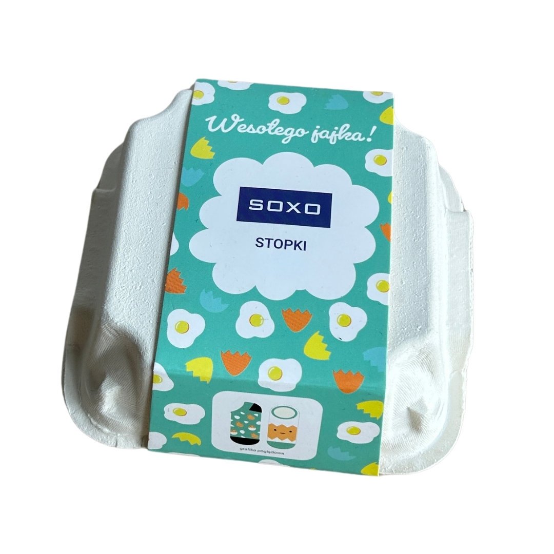 Wielkanocne skarpetki stopki 2-pak w wytłoczce soxo KURCZACZKI 31-34