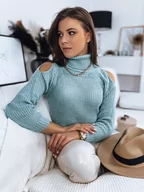 Swetry damskie - Sweter damski ARIEL zielony Dstreet MY1699 - miniaturka - grafika 1