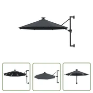 Parasole ogrodowe - The Living Store Parasol ogrodowy z LED - ścienny - 300 cm - antracytowy - Parasol Ogrodowy - miniaturka - grafika 1