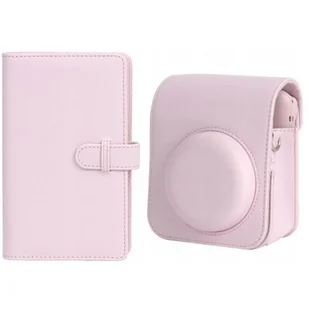 Futerał Etui Do Fuji Instax Mini 12 + Album 108x / Różowy - Paski, szelki, uprzęże foto - miniaturka - grafika 1
