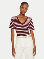 Koszulki i topy damskie - Tommy Hilfiger T-Shirt WW0WW40584 Bordowy Regular Fit - miniaturka - grafika 1