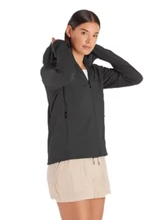 Kurtki damskie - Marmot Damska bluza z kapturem Leconte, ciepła kurtka z zamkiem na całej długości, oddychająca, wiatroszczelna, do pakowania, idealna do wędrówek i narciarstwa, czarna, XL - grafika 1