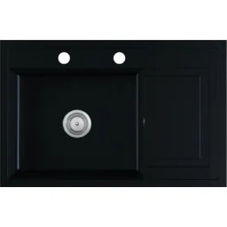 EOS Zlewozmywak granitowy czarny mat z ociekaczem VIERO - Zlewozmywaki EOS Zlewozmywak granitowy czarny mat z ociekaczem VIERO - Zlewozmywaki - miniaturka - grafika 1