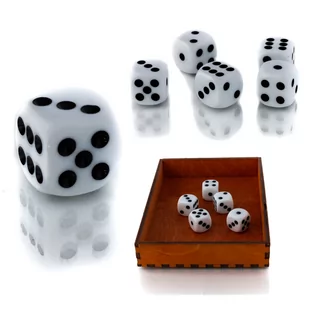 Kostka 1,6 cm RPG Biała Kość Sześciościenna K6 - Gry planszowe - miniaturka - grafika 1