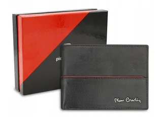 Pierre Cardin, Portfel skórzany męski, Tilak38 8804, czarny/czerwony, ochrona RFID - Portfele - miniaturka - grafika 1