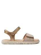 Buty dla dziewczynek - Geox Sandały J Sandal Haiti Girl J028ZA 007NF C0208 D Złoty - miniaturka - grafika 1