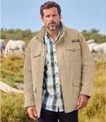 Kurtki męskie - Kurtka z kieszeniami Outdoor Mężczyzna Atlas For Men - Kolor : Beżowy - Rozmiar : 4XL - miniaturka - grafika 1
