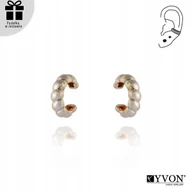 Kolczyki - Nausznice Pozłacane Komplet 2 Sztuki W Pudełku Wzór Warkocz - miniaturka - grafika 1