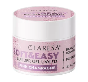 Claresa żel budujący Soft&Easy gel pink champagne 90g - Żele do paznokci - miniaturka - grafika 1