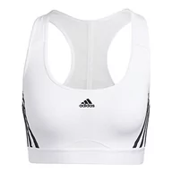 Biustonosze - adidas Damski biustonosz sportowy Pwr Ms 3s, biały/czarny, XL, biały i czarny, XL - miniaturka - grafika 1