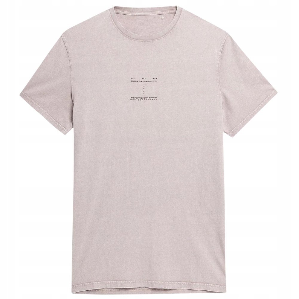 4F Koszulka Męska Ttshm296 Beż Rozmiar S