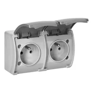 Gniazdka elektryczne - Podwójne gniazdo natynkowe IP44 AQUATIC OR-OE-7106/GR ORNO - miniaturka - grafika 1