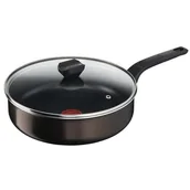 Patelnie - TEFAL Easy Cook & Clean Patelnia do smażenia 24 cm + szklana pokrywa, nieindukcyjna, powłoka nieprzywierająca, wyprodukowano we Francji B5543202 - miniaturka - grafika 1