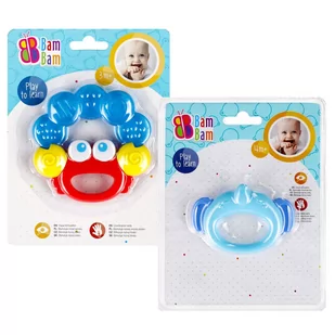 Zestaw niemowlęcy grzechotka + gryzak krab, zabawka edukacyjna BamBam Uniwersalny - Grzechotki dla dzieci - miniaturka - grafika 1