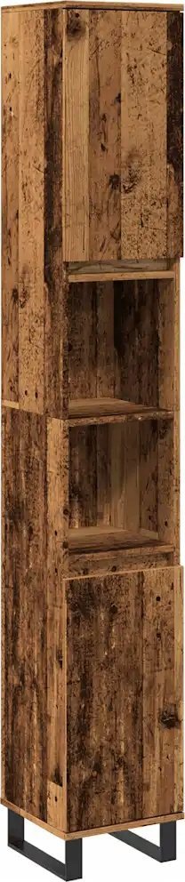 vidaXL Szafka łazienkowa, stare drewno, 30x30x190 cm