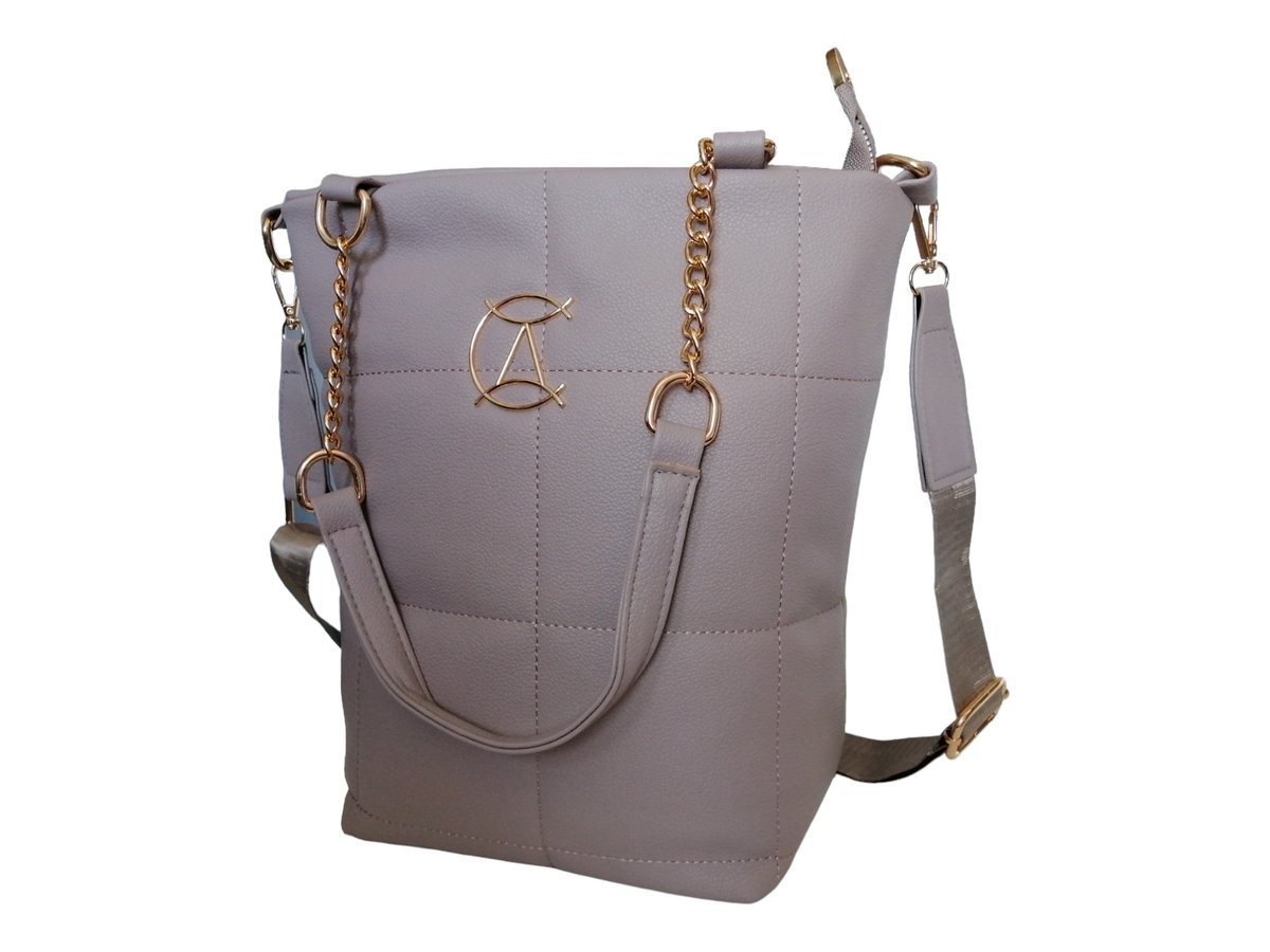 Torebka Damska, Średnia Modna Shopperka, Szara Damska Listonoszka Na Ramię