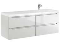 Szafki łazienkowe - Szafka Wisząca Z Umywalką ETH 120 cm S Prawa - Kaszmir Wysoki Połysk - miniaturka - grafika 1