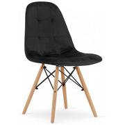 Krzesła - Czarne aksamitne krzesło skandynawskie - Zipro 3X - miniaturka - grafika 1
