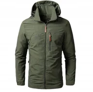Kurtki męskie - KURTKA MĘSKA PRZECIWDESCZOWA Softshell KHAKI Wodoodporna WIATRÓWKA roz. L - miniaturka - grafika 1