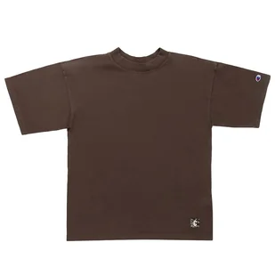 Koszulka Champion Crewneck 117449-MS663 - brązowa - Koszulki sportowe damskie - miniaturka - grafika 1