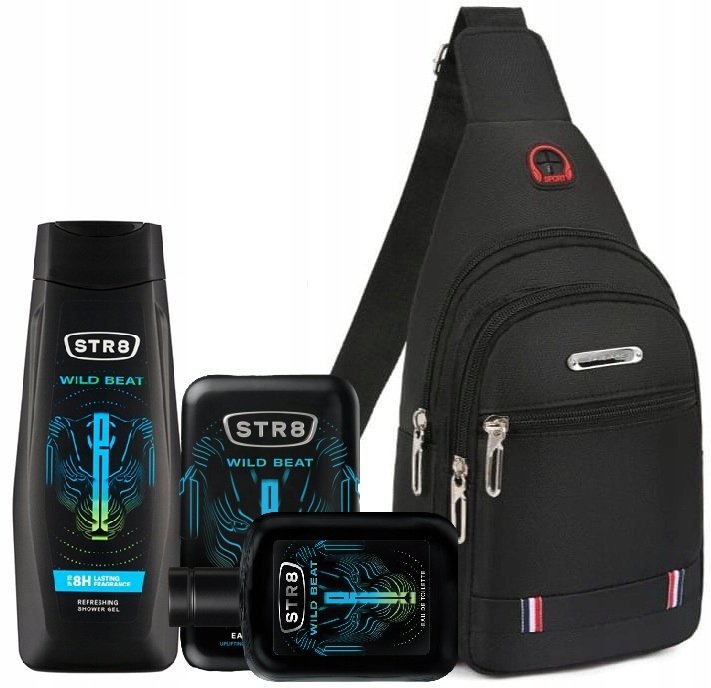 STR8 Wild Beat Zestaw dla mężczyzn 3W1 Nerka czarna Men upominek