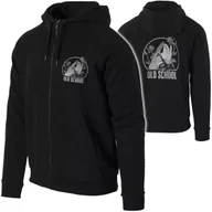 Bluzy męskie - Bluza z kapturem HELIKON Old School Fullzip Rozpinana Czarna M - miniaturka - grafika 1