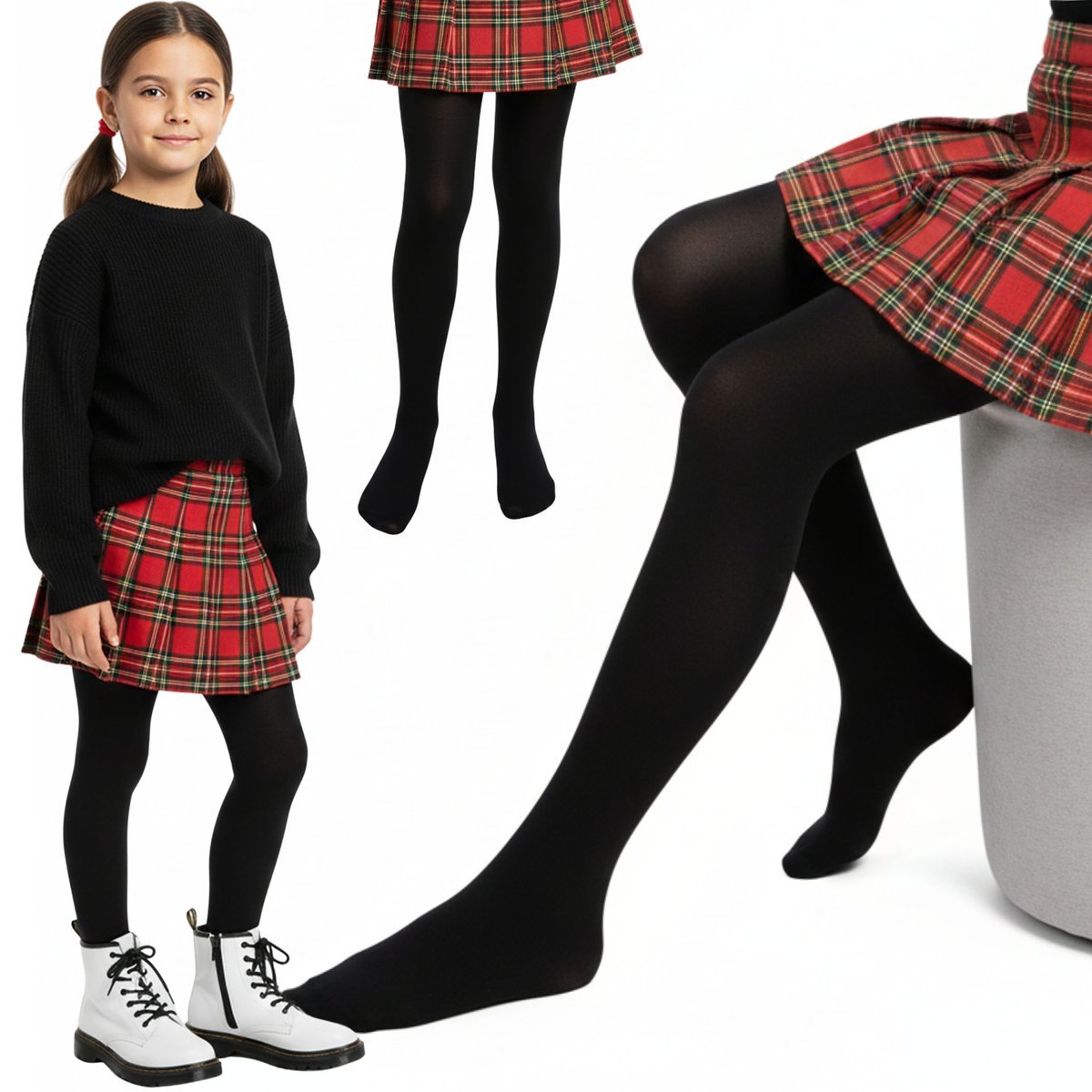 CIEPŁE! RAJSTOPY z mikrofibry dla dziewczynki – KRYJĄCE, gładkie, wygodne NA ZIMĘ 11-12 lat 152 cm