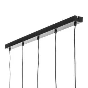 Luminex Edmon 1989 lampa wisząca zwis 5x60W E27 czarna/drewniana - Lampy sufitowe - miniaturka - grafika 7
