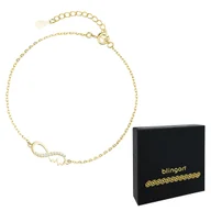 Bransoletki - Bransoletka pozłacana damska NIESKOŃCZONOŚĆ cyrkon - miniaturka - grafika 1