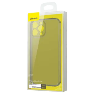 Baseus Frosted Glass Case etui pokrowiec do iPhone 13 Pro Max sztywna obudowa z żelową ramką czarny (ARWS000501) - Etui i futerały do telefonów - miniaturka - grafika 6