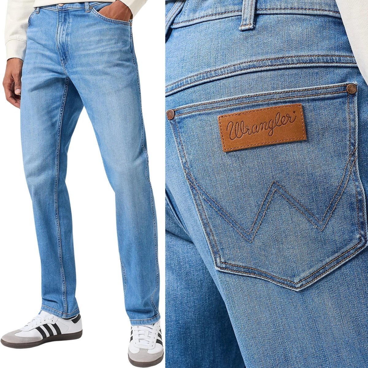 Wrangler RIVER Reflections KLASYCZNE LEKKO ZWĘŻANE SPODNIE JEANSOWE W38 L32