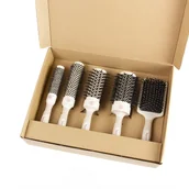 Szczotki i grzebienie do włosów - Biofriendly, zestaw szczotek, 4 okrągłe + 1 płaska - miniaturka - grafika 1