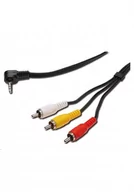 Kable - PremiumCord Kabel RCA Cinch x3 MiniJack 3.5 mm 1.5 Czarny kjack4cin - miniaturka - grafika 1