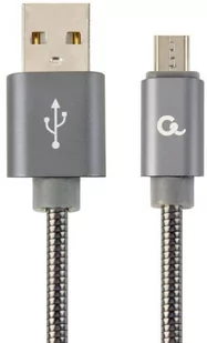 Gembird Kabel USB USB 2.0 AM/microUSB M oplot metalizowany 1m szary CC-USB2S-AMmBM-1M-BG - Kable komputerowe i do monitorów - miniaturka - grafika 2