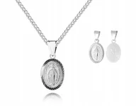 Biżuteria dla dzieci - 925 Srebrny łańcuszek medalik DEDYKACJA 45 cm LM39 - miniaturka - grafika 1