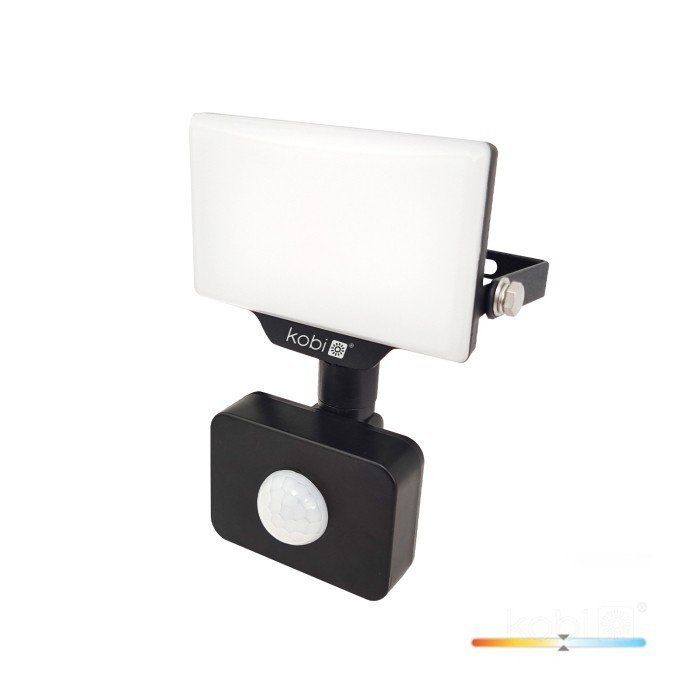 Halogen Lampa Naświetlacz LED DELYO MHNC 10W 800lm 4000K Neutralna Barwa IP54 Czujnik Ruchu PIR KOBI