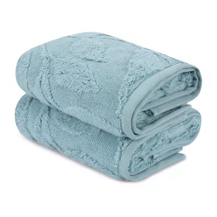 Turkusowe bawełniane ręczniki zestaw 2 szt. 50x90 cm Estela – Foutastic - Ręczniki - miniaturka - grafika 1