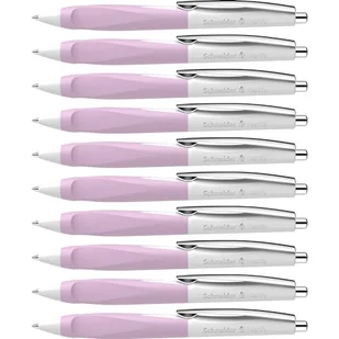 Schneider 135328 Haptify długopis (grubość kreski M, kolor wkładu: niebieski) 10 sztuk, biało-liliowy - Długopisy - miniaturka - grafika 1