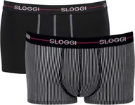 Majtki męskie - Sloggi hipster męskie 2-pak - Start Hipster C2P box, bokserki, bawełna czarny/ciemnoszary 2XL - miniaturka - grafika 1