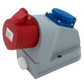 Gniazdka elektryczne - Gniazdo Siłowe Stałe Kombi 16A 230V IP44 Naścienne Cee 16/5 - miniaturka - grafika 1