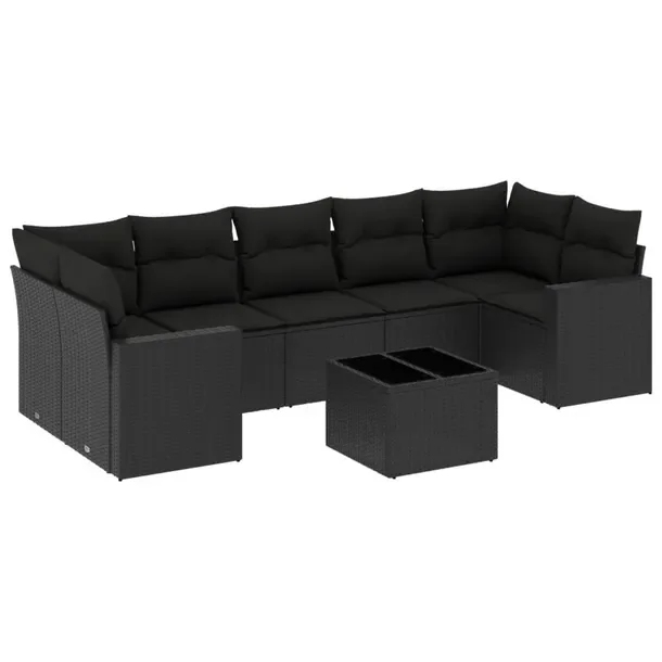 Zestaw wypoczynkowy rattan PE czarny 65,5x62x69cm