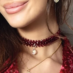 Choker 5-rzędowy Fashion Gloss - Naszyjniki - miniaturka - grafika 1