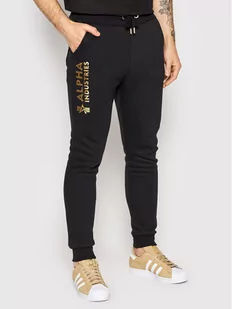 Alpha Industries Spodnie dresowe Basic 116368 Czarny Regular Fit - Spodnie sportowe męskie - miniaturka - grafika 1