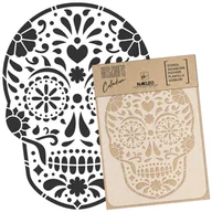 Scrapbooking - szablon malarski scrapbooking &#8211; craft // DIA DE LOS MUERTOS &#8211; CZASZKA MEKSYKAŃSKA - A4 (21x30cm) - miniaturka - grafika 1
