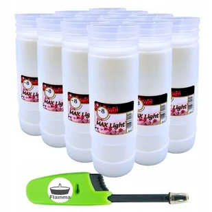 Wkłady parafinowe do zniczy Max Light 8 dni 12szt - Lampiony i znicze - miniaturka - grafika 1