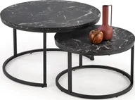 Ławy i stoliki kawowe - Halmar Zestaw 2 stolików JAVA czarny marmur HALMAR - miniaturka - grafika 1