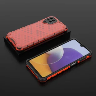 Honeycomb etui pancerny pokrowiec z żelową ramką Samsung Galaxy A22 4G czerwony - Etui i futerały do telefonów - miniaturka - grafika 13