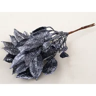 Ozdoby bożonarodzeniowe - Bukiet liści brokat 26 cm srebrny - miniaturka - grafika 1