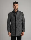 Płaszcze męskie - Męski płaszcz wełniany rivara szary - miniaturka - grafika 1